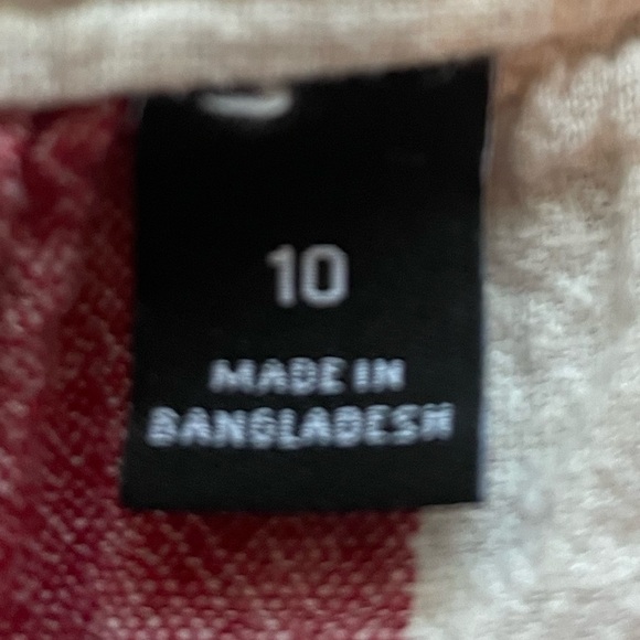 A New Approach Paperbag skirt Button Front Boho linen striped red white - Picture 6 of 10